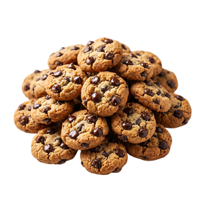 Mini-cookies artisanaux de Mamy Cookies dans un sachet, présentation appétissante avec des cookies dorés et croustillants.