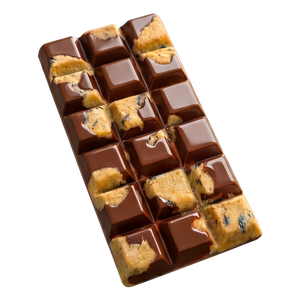 Plaque de chocolat aux éclats de cookies Mamy Cookies, vue de face avec morceaux de cookies visibles sur la surface.
